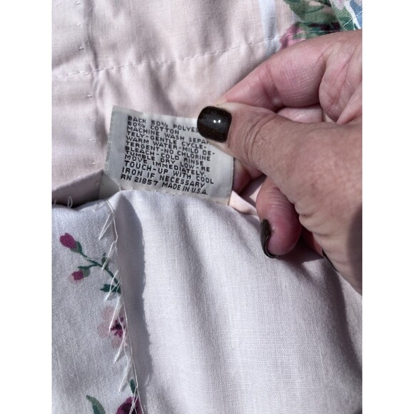 Croscill Vtg Princess Floral Panel Blush/Peach Bows Weighted Pole Rod 40x86 In - Picture 6 of 9